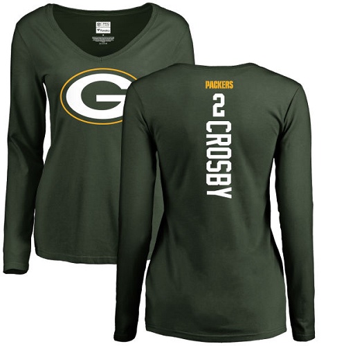 Green Bay Packers Green Women #2 Crosby Mason Backer Nike NFL Long Sleeve T Shirt->nfl t-shirts->Sports Accessory